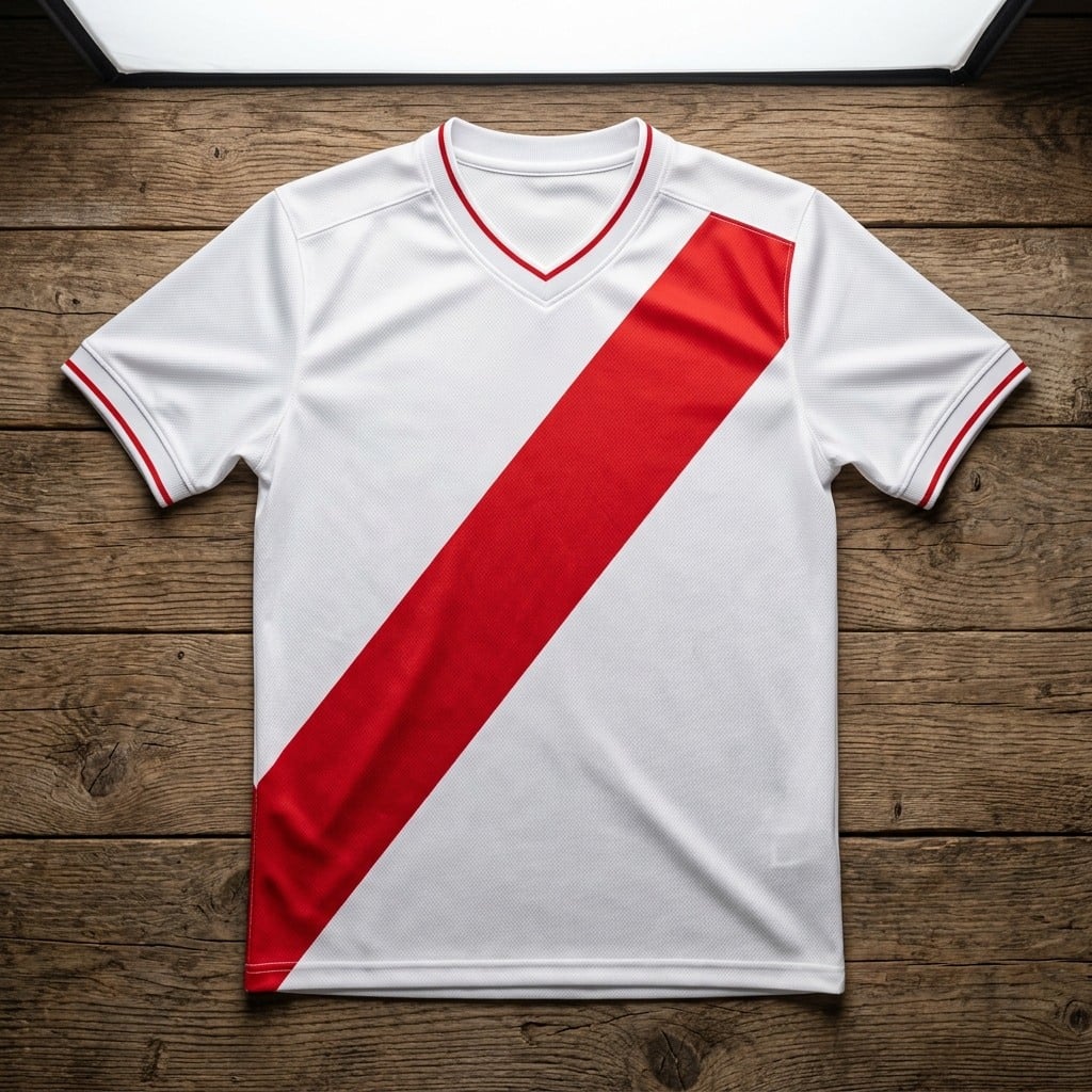 Polo Deportivo Bicolor Franja Roja Edición Pichanga - Principal