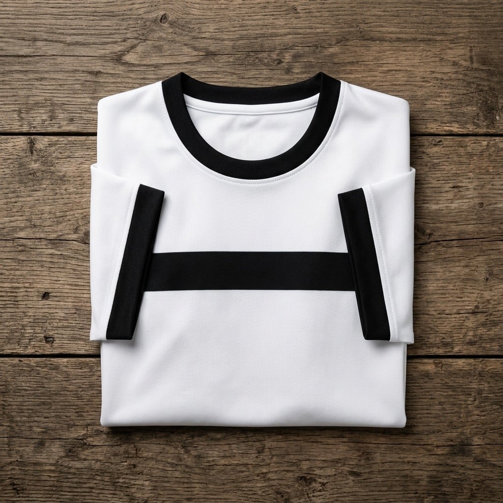 Polo Deportivo Blanco y Negro Franja Dorsal Albo - Principal