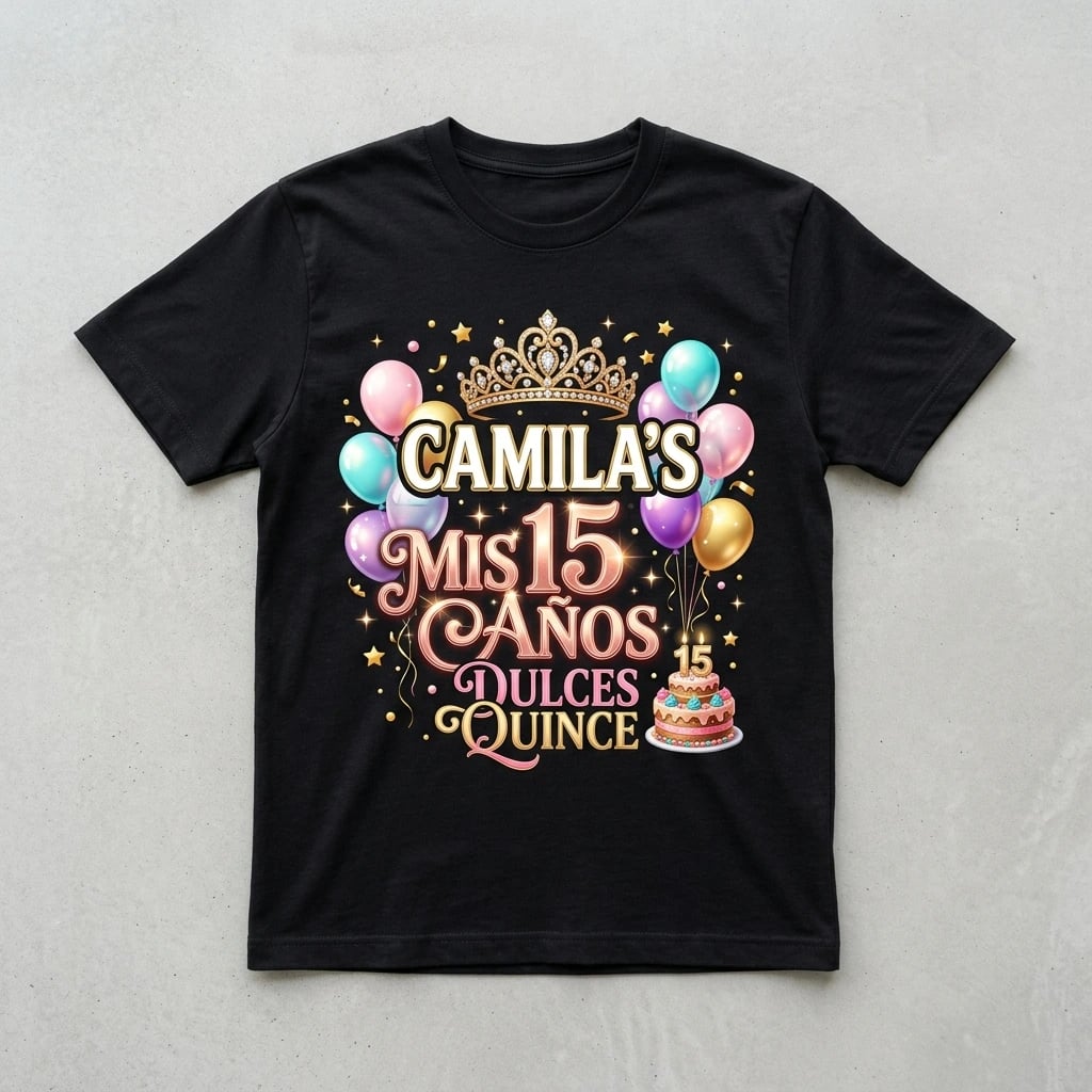 Polo Personalizado Mis 15 Años Camila - Dulces Quince & Corona - Principal